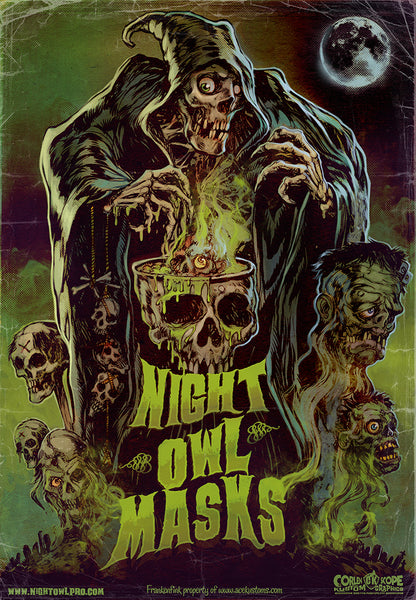 Night Owl Masks Poster